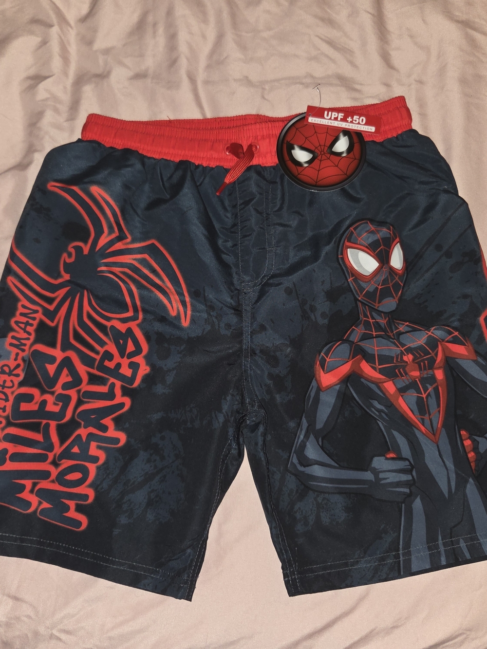 Marvel Boys Black and Red Spider-Man Swim Trunks